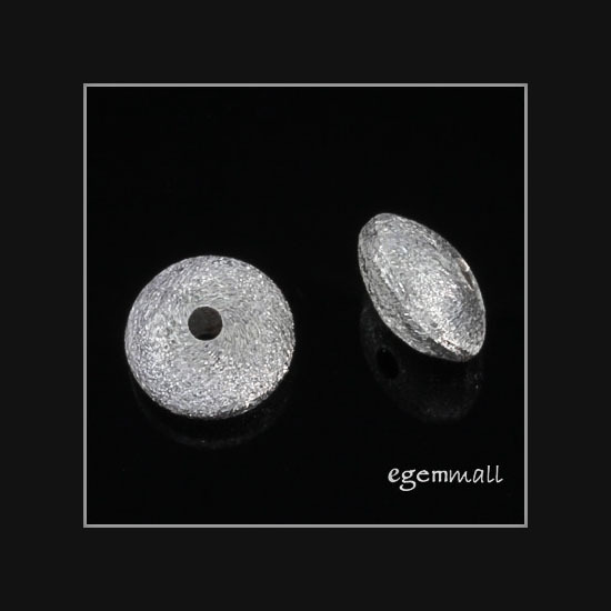 Sterling Silver Satin Saucer Rondelle Beads 8mm #51651