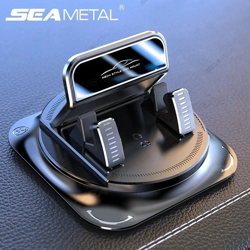 Car Phone Holder 360 Degree Rotation, Navigation Dashboard Mount Black