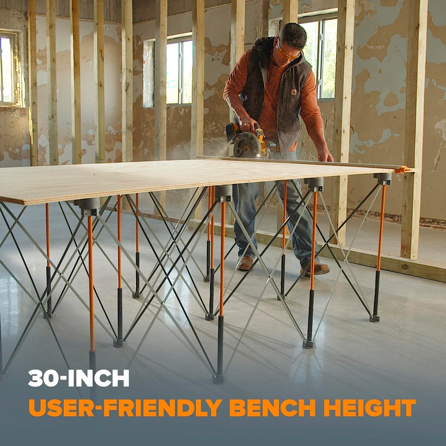Portable Workbench Folding Work Table 4500lb Capacity, 4ft x 6ft BORA Centipede