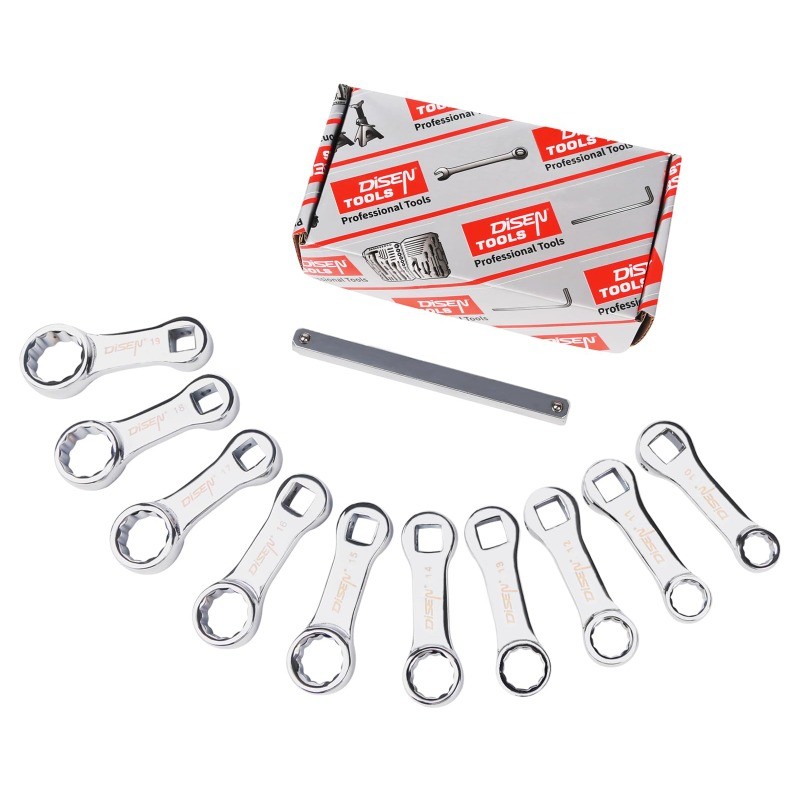 DISEN 10pc Metric Torque Adapter Set 10-19mm Extension Rod