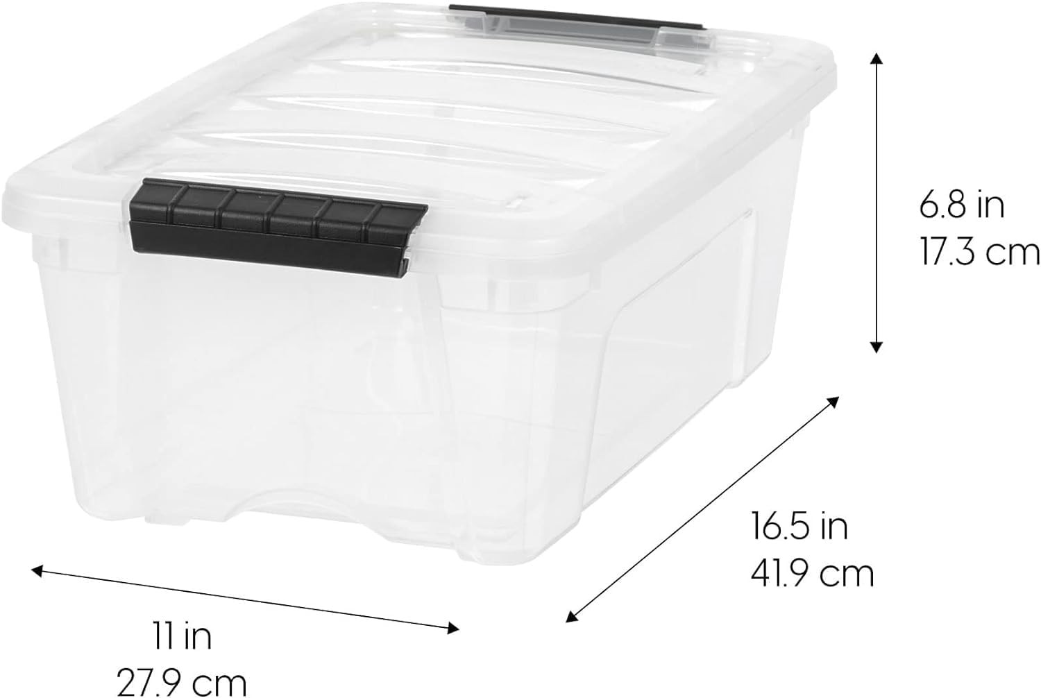 13-Quart Plastic Storage Containers (with Lids and Latches) 6-Piece Set - Clear