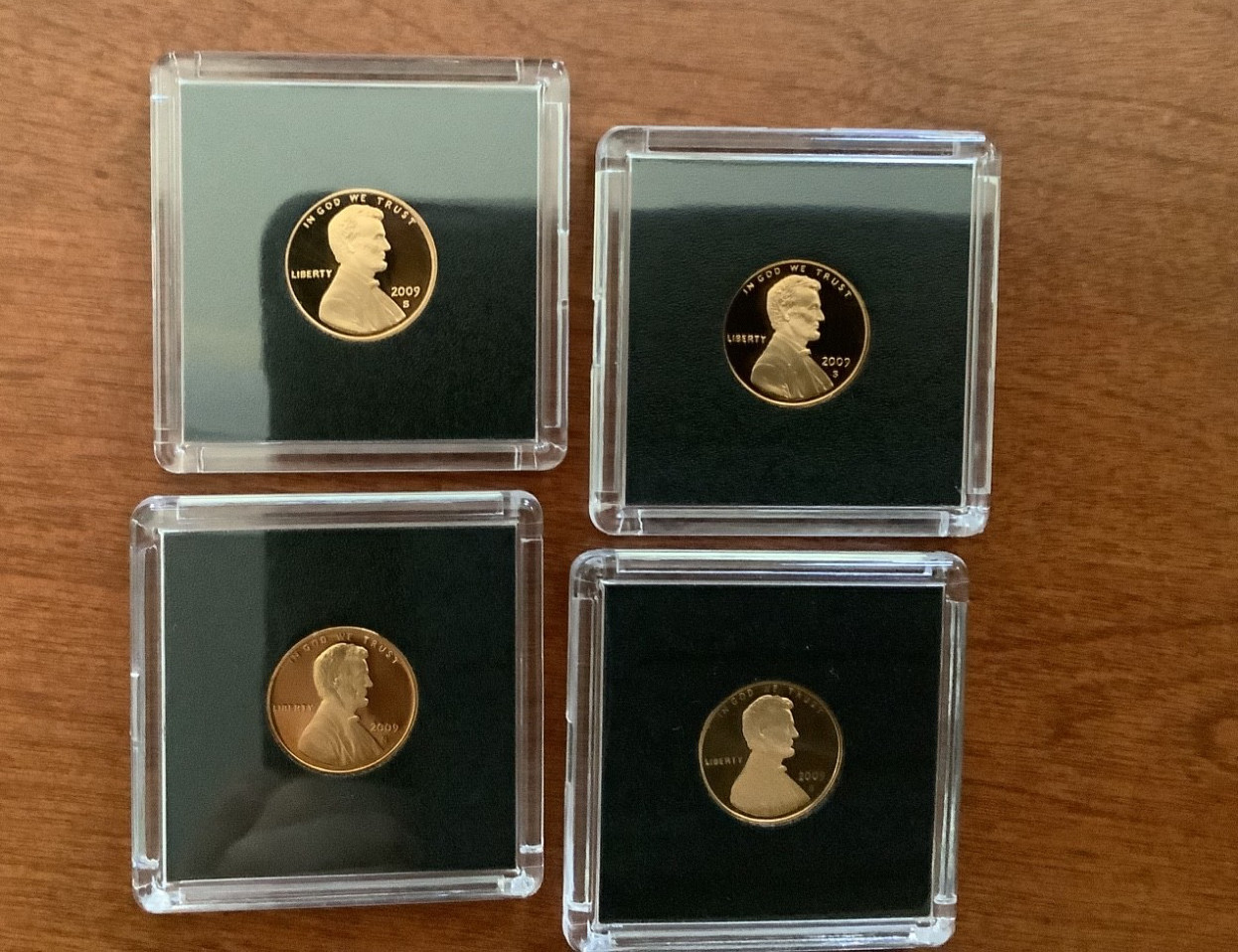 2009-S Lincoln Cent 95% Copper 4-coin Proof Set in 1909 Centennial Bronze alloy