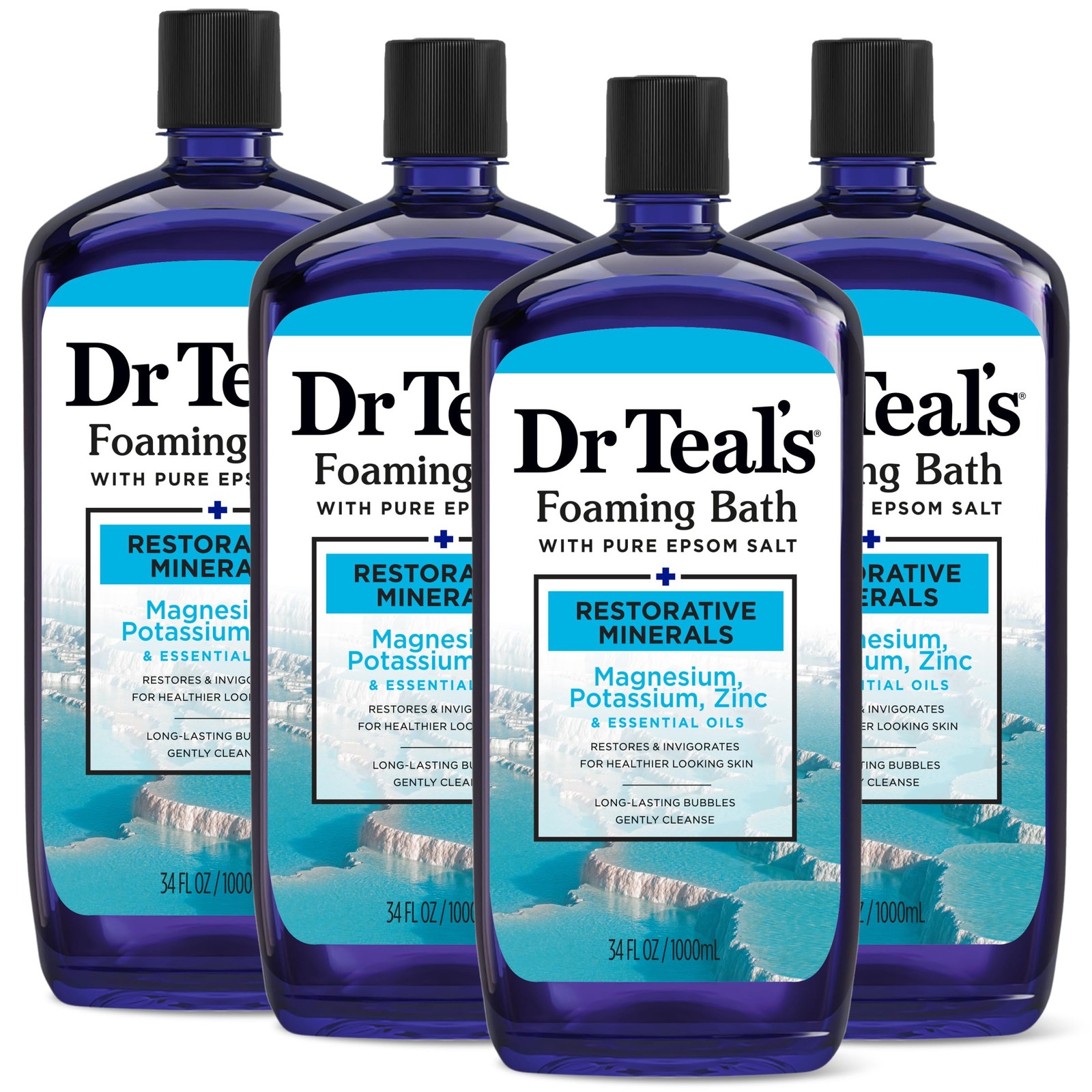 Dr Teal's Foaming Bath with Pure Epsom Salt, Restorative Minerals with Magnesium