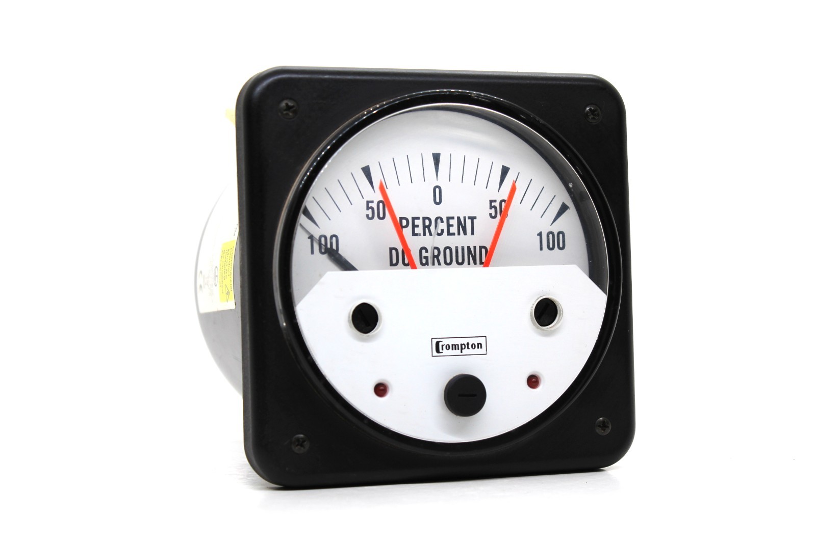 CROMPTON 220.15.003 PERCENT DC GROUND 100-0-100 PANEL METER INSTRUMEASURE