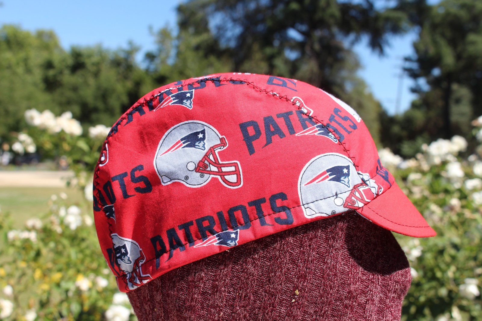 Cycling cap New ENGLAND PATRIOTS  handmade MADE IN USA!!!! NO CHINA