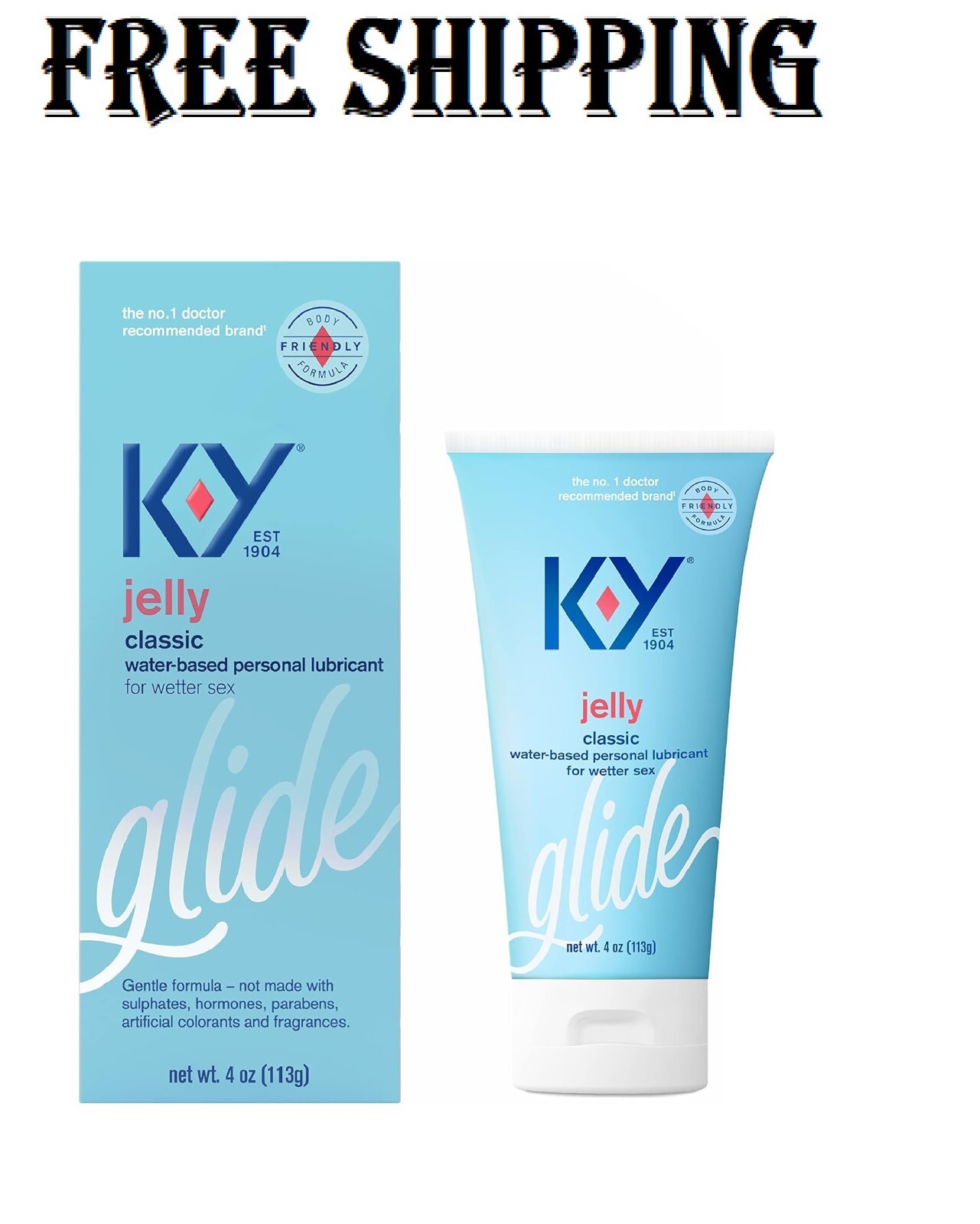 K-Y Jelly Personal Lubricant Water Based Lube for Wetter Sex 4 oz  NEW
