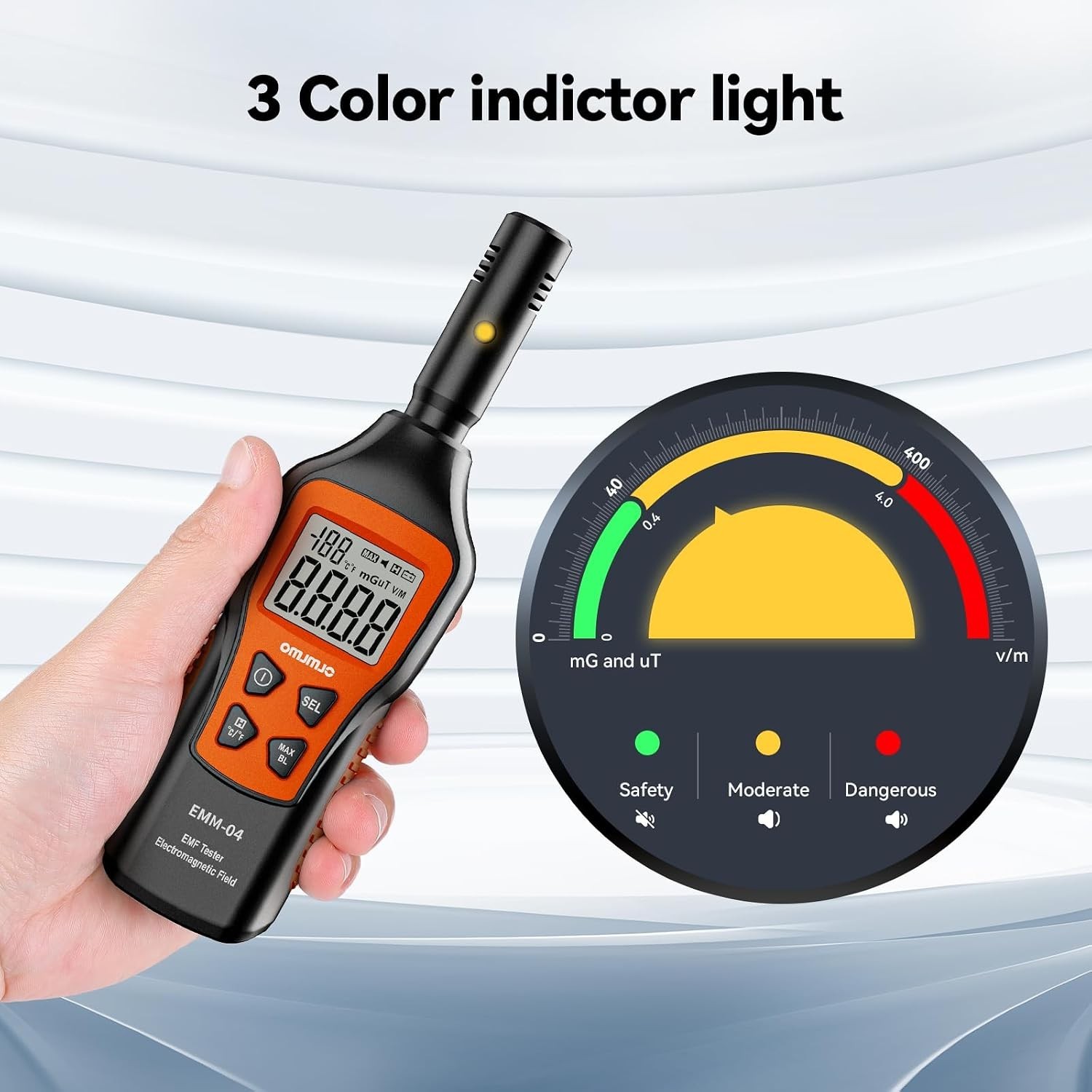 Handheld 3 in 1 Emf Meter Detector Digital Radiation Tester Electromagnetic