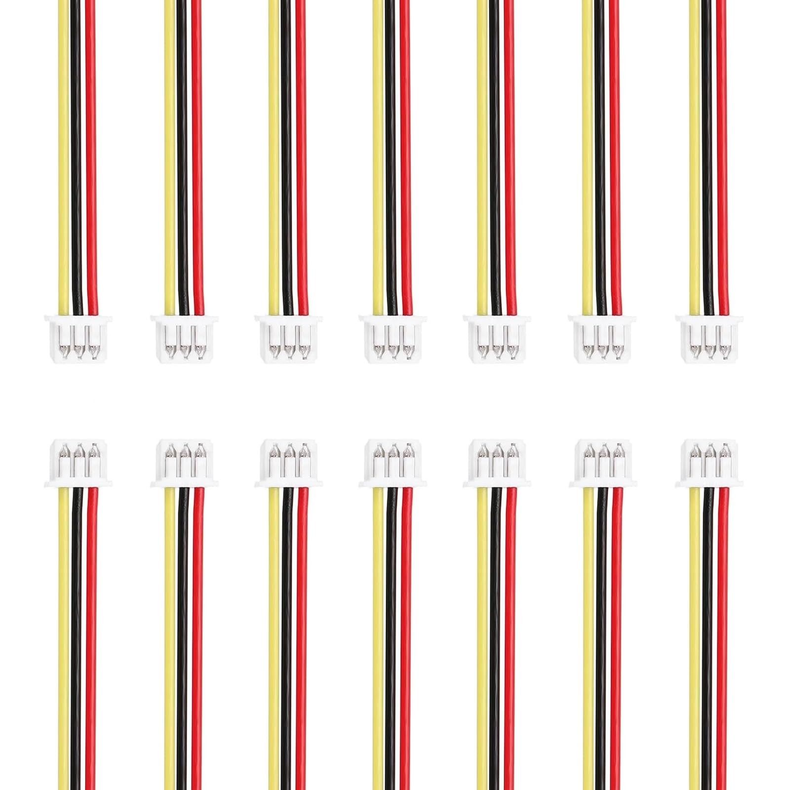 20 Sets JST MX 1.25mm 3Pin Male Connector Plug 28AWG 150mm Wire Cable