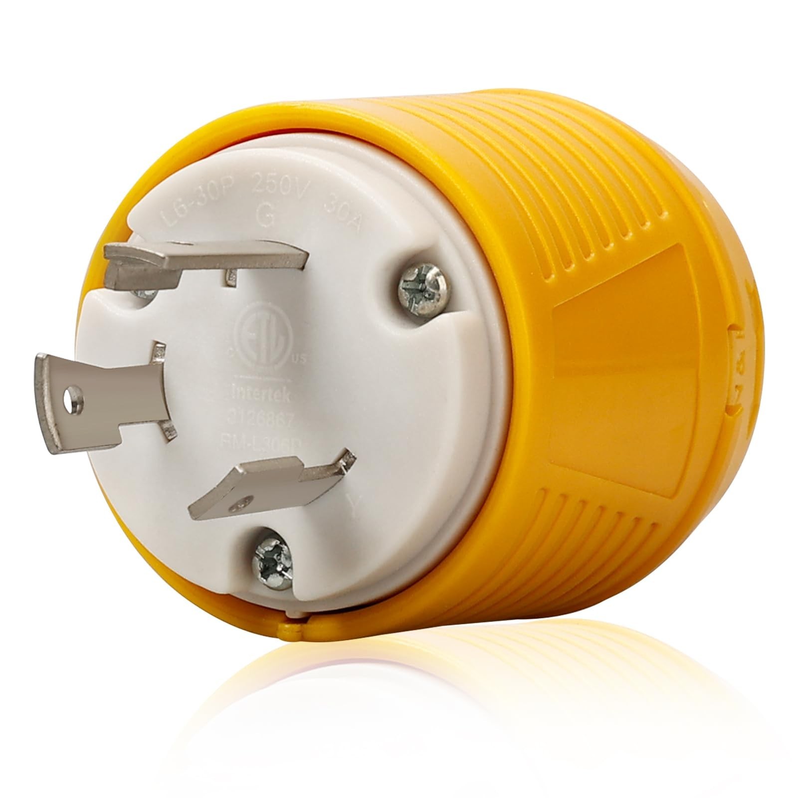 NEMA L6-30P Locking Plug | Generator Twist Lock Male Plug, 30 Amp, 125 Volt, ...