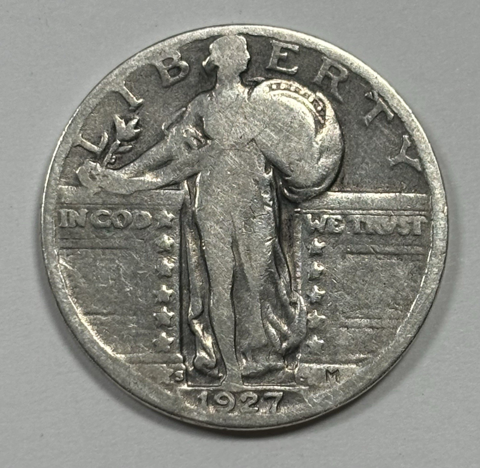 1927-S STANDING LIBERTY QUARTER VG/F DETAILS