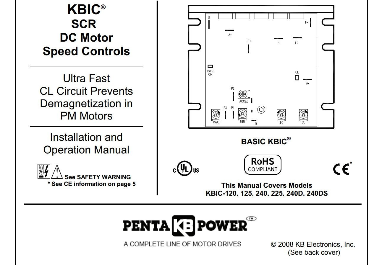 KB Electronics KBIC-240DS DC motor control 9423 upc 024822094238