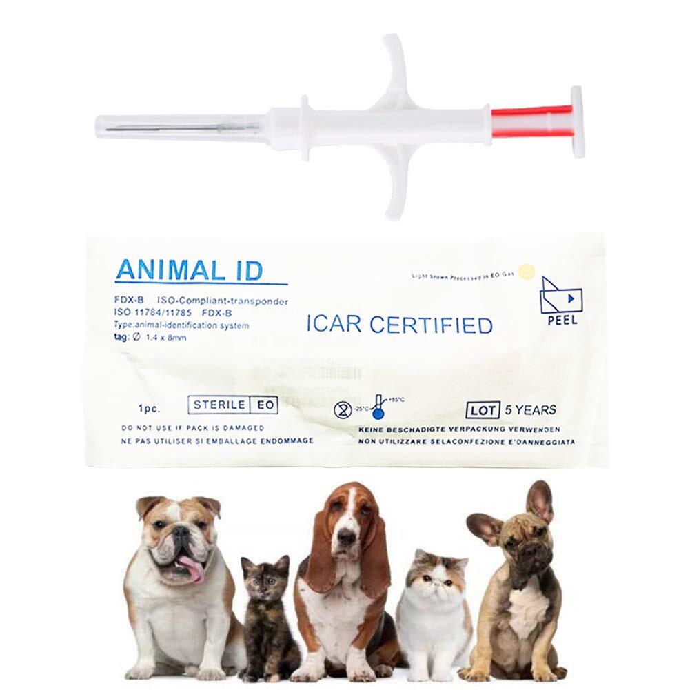 20 Pack 1.4x8mm Universal Standard Pet Microchip ISO11784/ISO11785/FDX-B Pet ...