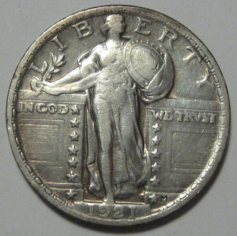 = 1921 VF/XF STANDING Quarter, Nice BOLD DATE, KEY Date, FREE Shipping