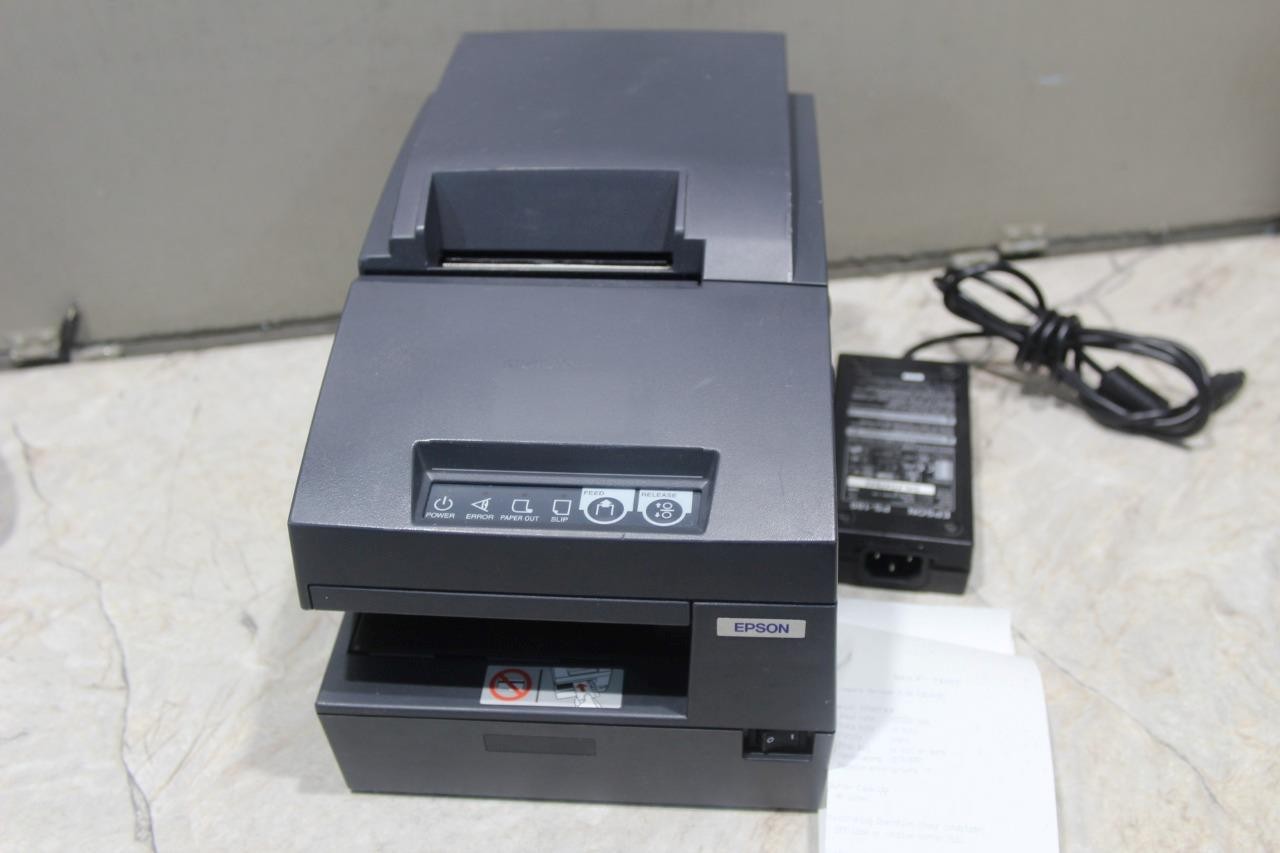 T557~ Epson TM-U675 M146A POS Receipt Printer USB Auto Cut - Gray, W/ AC ADAPTER