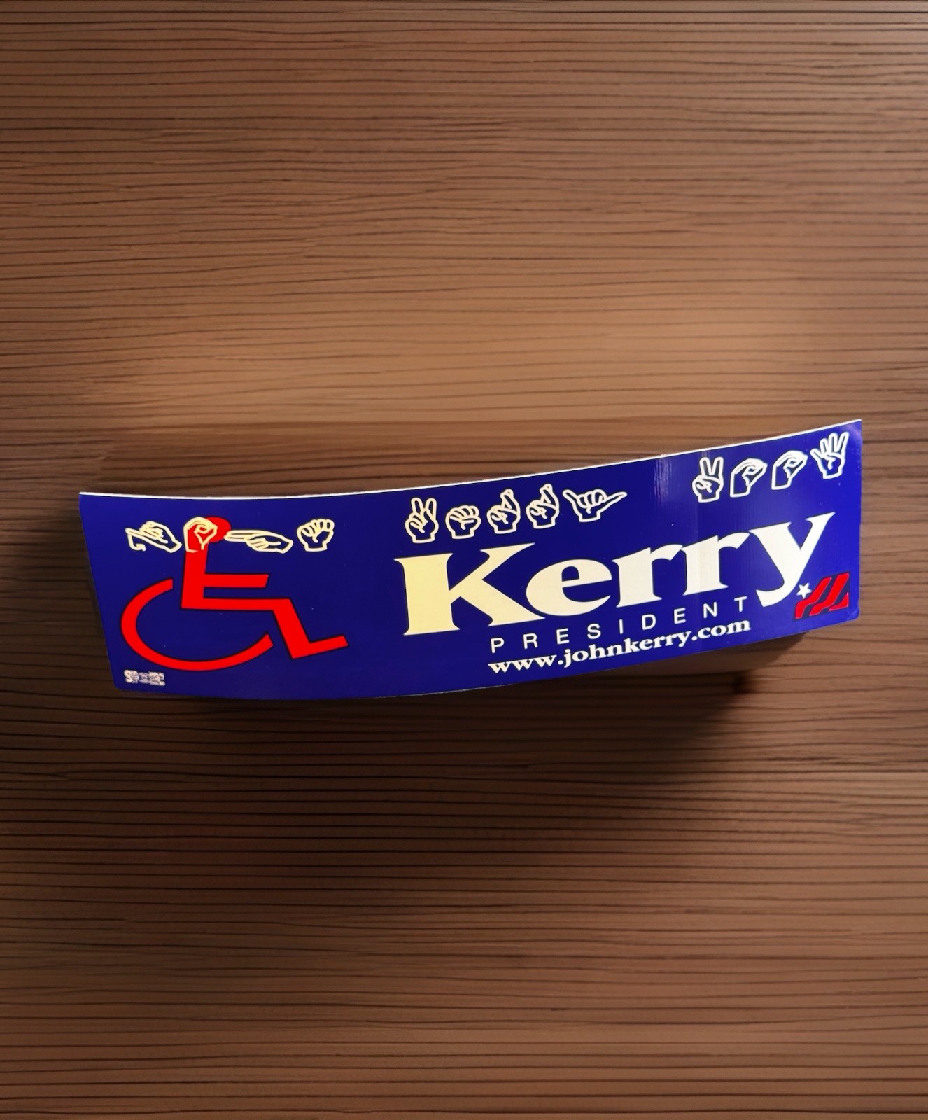 John Kerry For President Special Needs Bumper Sticker ASL Handicap 2004 Vintage