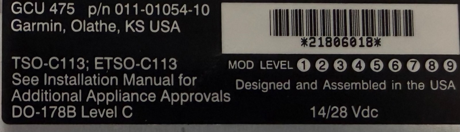 Remote FMS Controller GCU475 011-01054-10 Removed Working