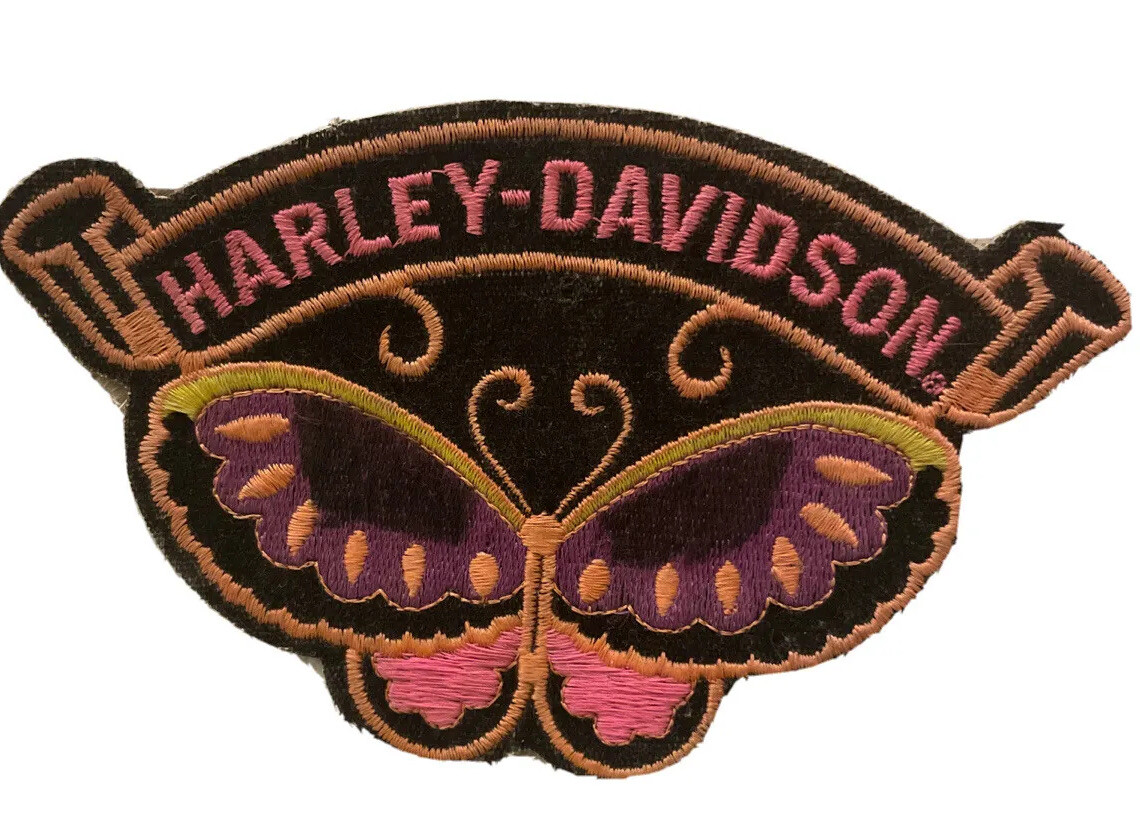 Vintage Official Licensed Harley Davidson Patch 1980s Ladies Butterfly NOS NEW