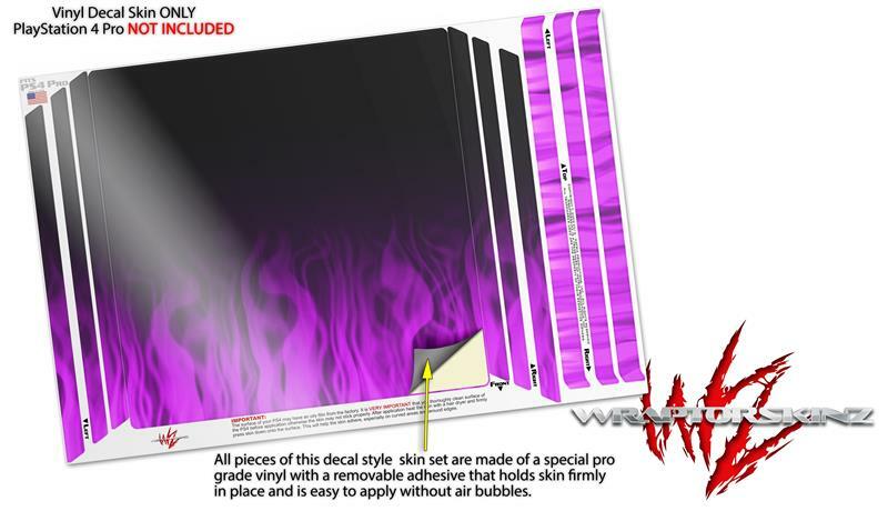 Skin for PS4 Pro Console Fire Purple
