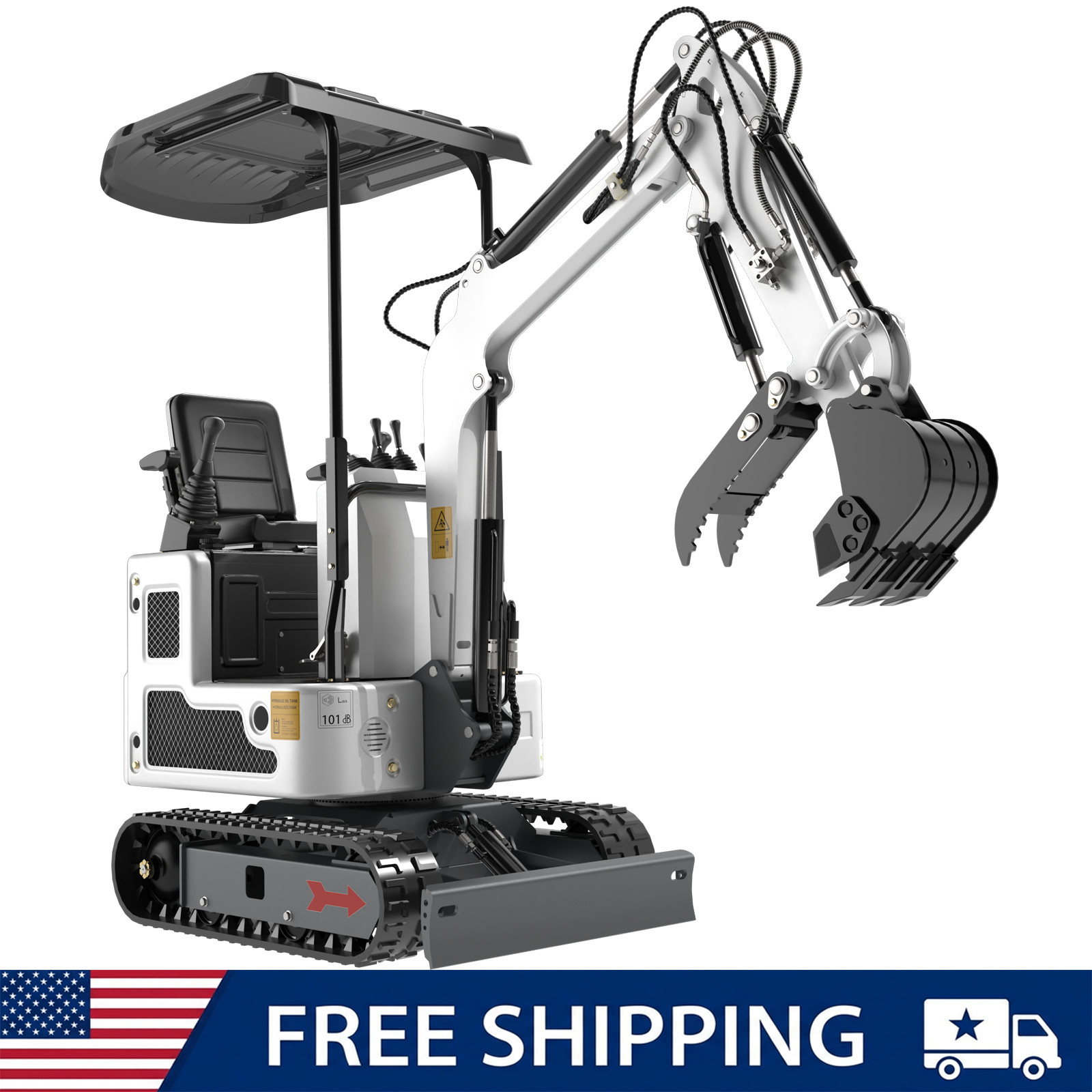FREE SHIP B&S 13.5HP 1Ton Mini Excavator Tracked Crawler Digger Hydraulic Thumb