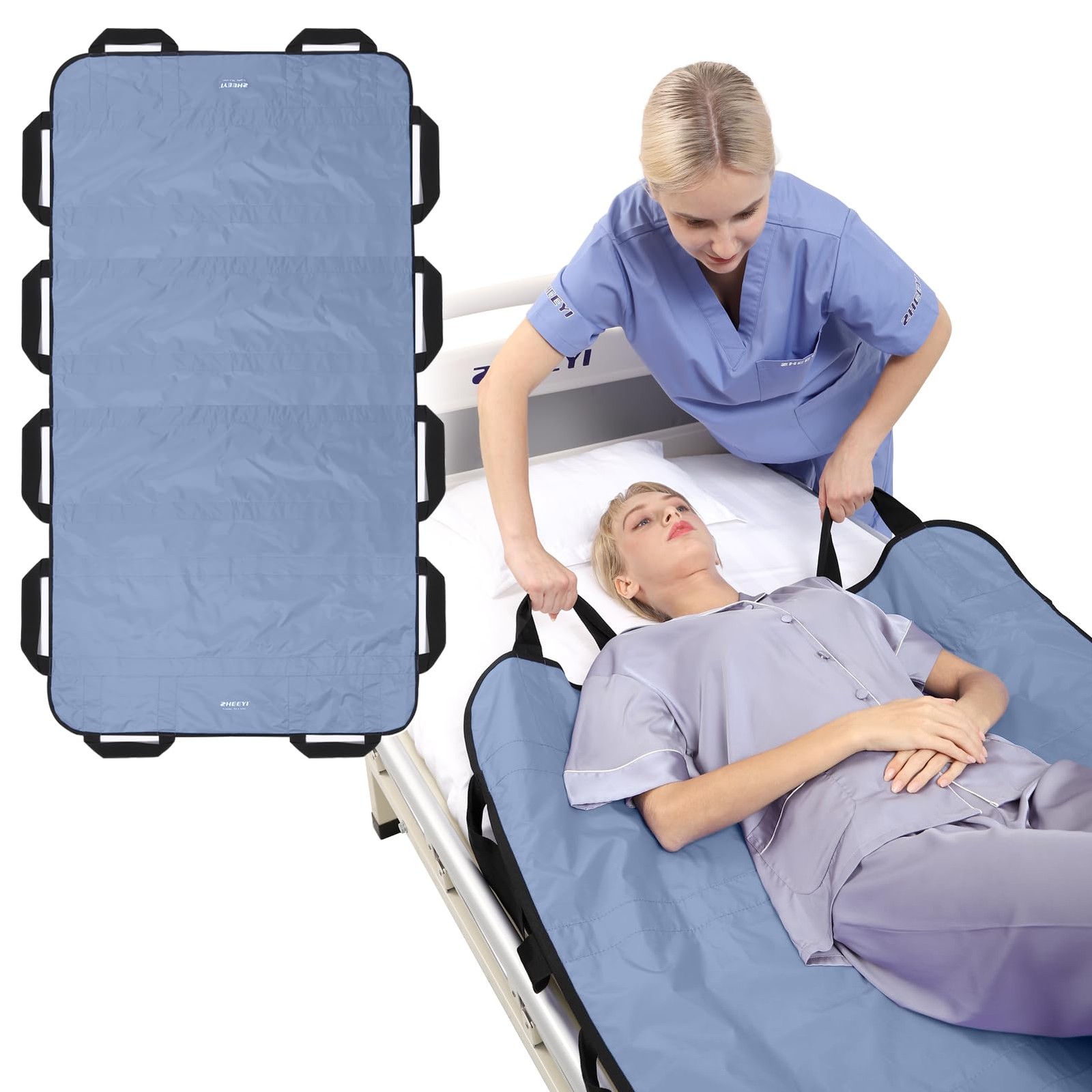 ZHEEYI Bed Positioning Pad Blue Gray 63"x40"