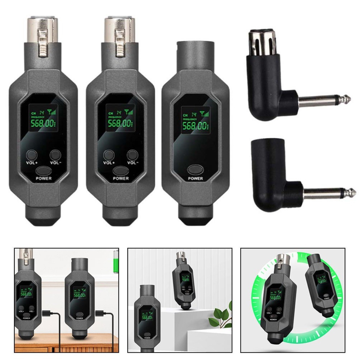 Wireless Microphone Converter XLR Transmitter System For Dynamic Microphone