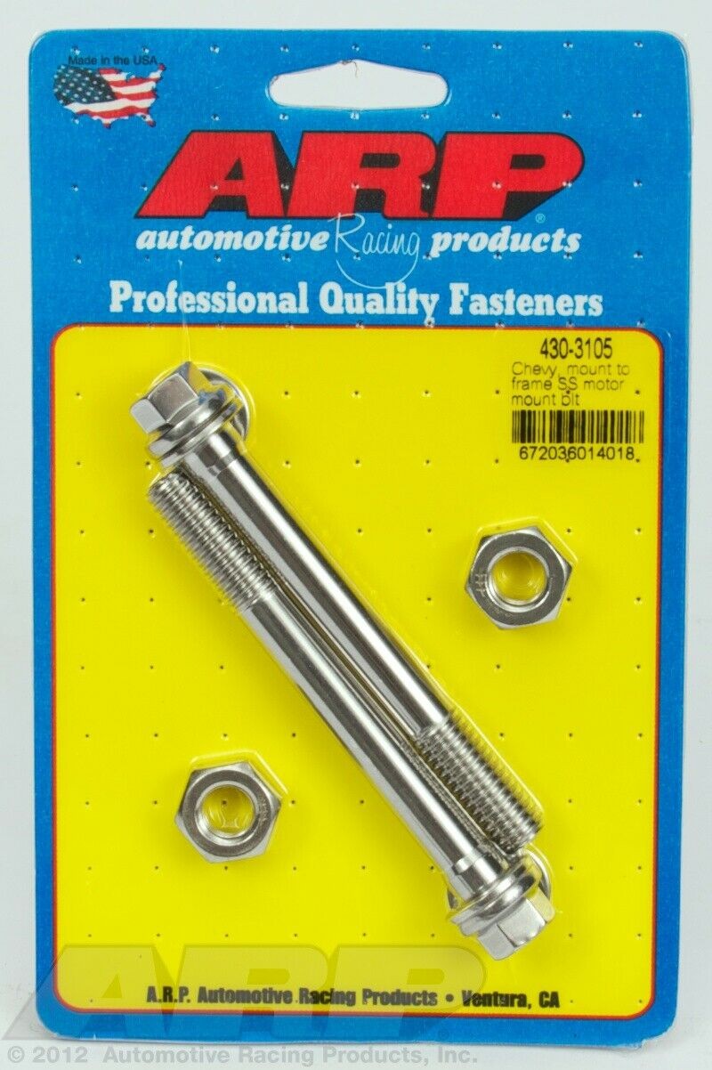 ARP 430-3105 Polished For Chevy, mount to frame, SS motor mount bolt kit