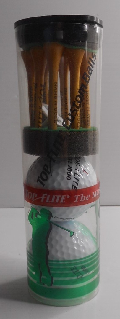 Top Flite XL2000 Custom 2-Golf Balls, 9-Tees & Ball Marker Gift Set - NEW