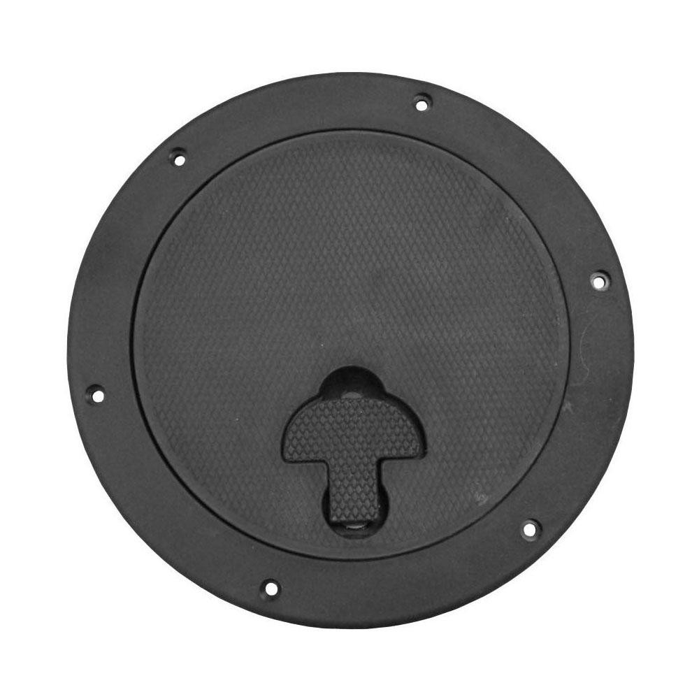 Bomar Gray Series 10? Dia Round Locking Molded Deck Plate w/ Non-Skid