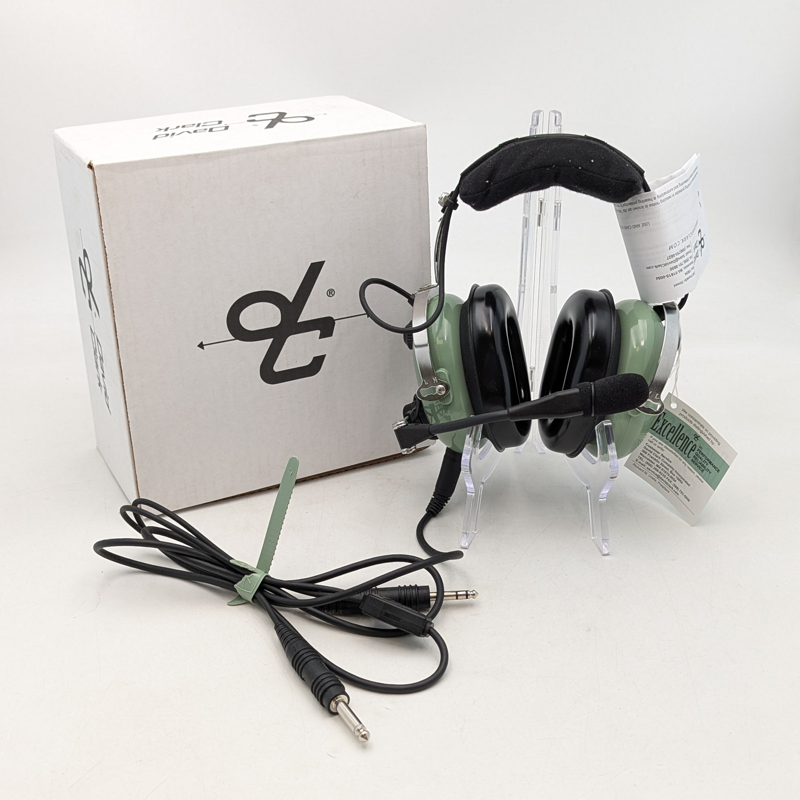 David Clark H10-60 Aviation Headset w/ Built in Mic (40128G-01) Green