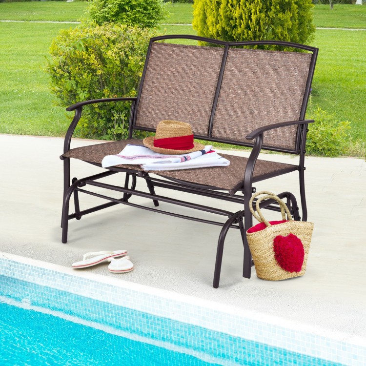 Powder-Coated Steel Rocking Chair, Texilene Seat, 41.3" x 28.1" x 36.6"