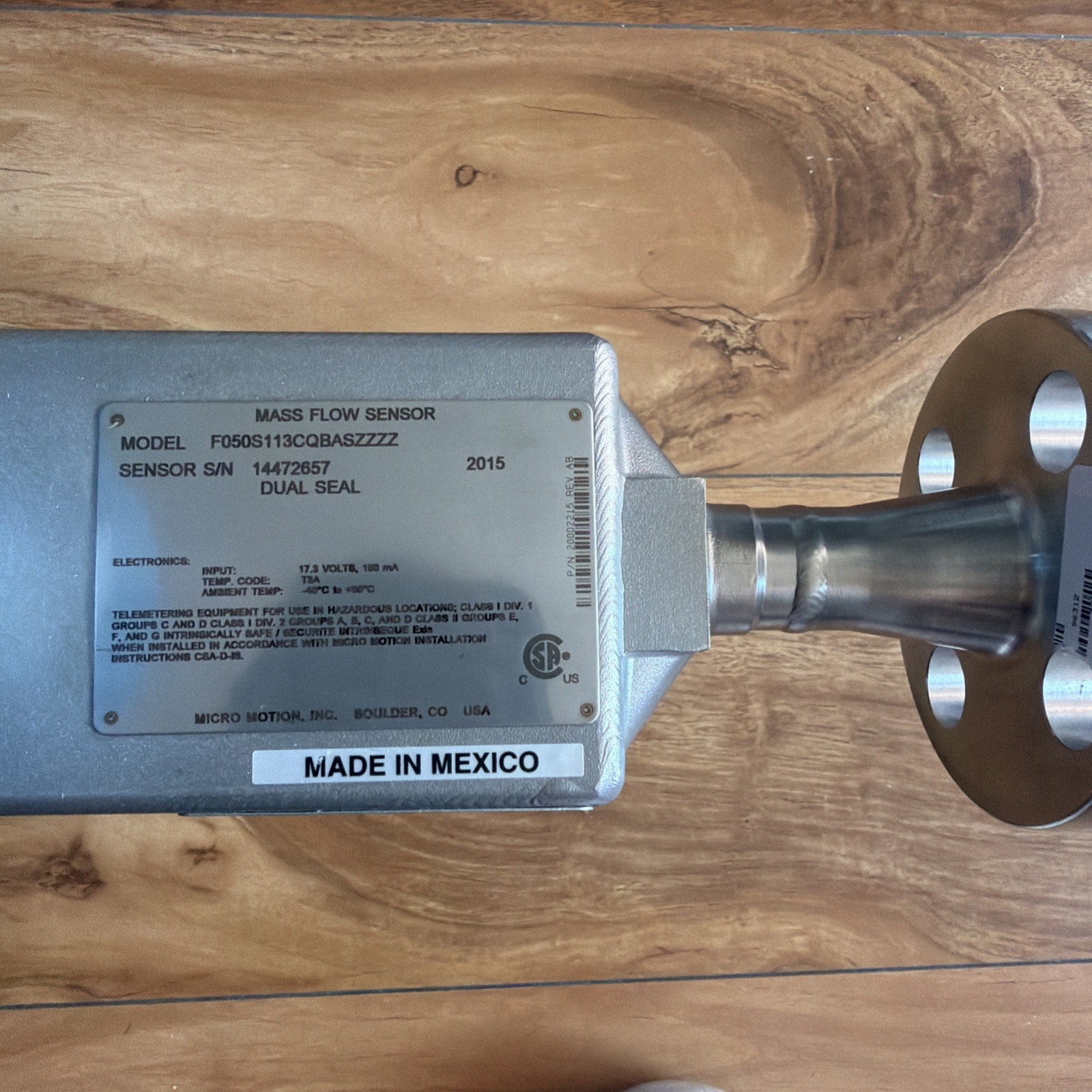 Micro Motion F050S113CQBASZZZZ Mass Flow Sensor