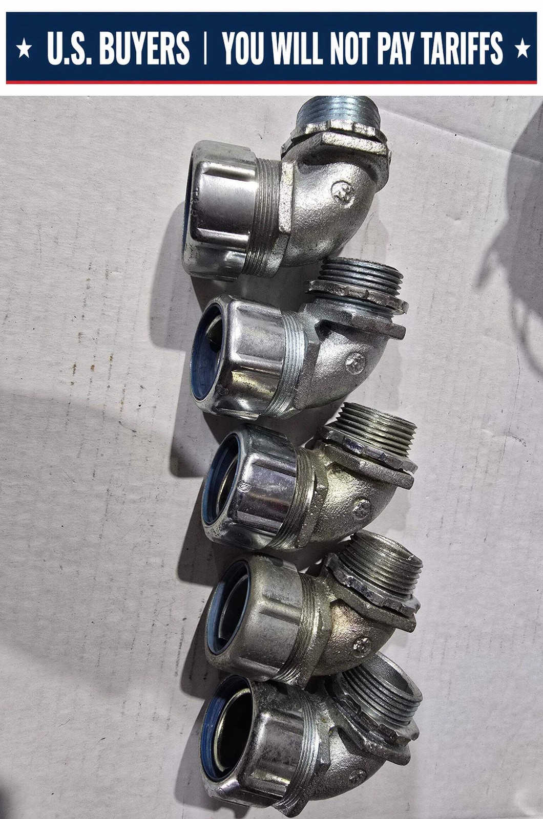 T&B - 1 Inch 90 Degree Liquid Tight Steel Connector (LOT OF 5)