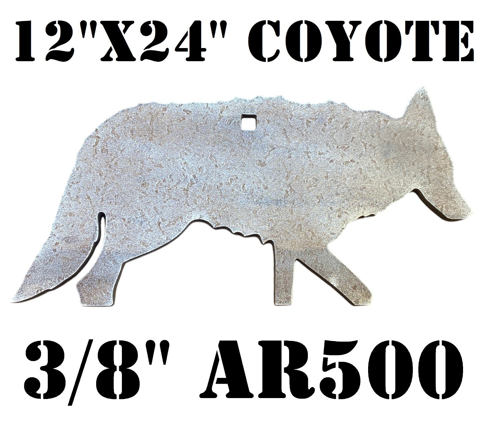 12" x 24" x 3/8" AR500 Coyote Silhouette Steel Shooting Target 1pc Range/Hunting