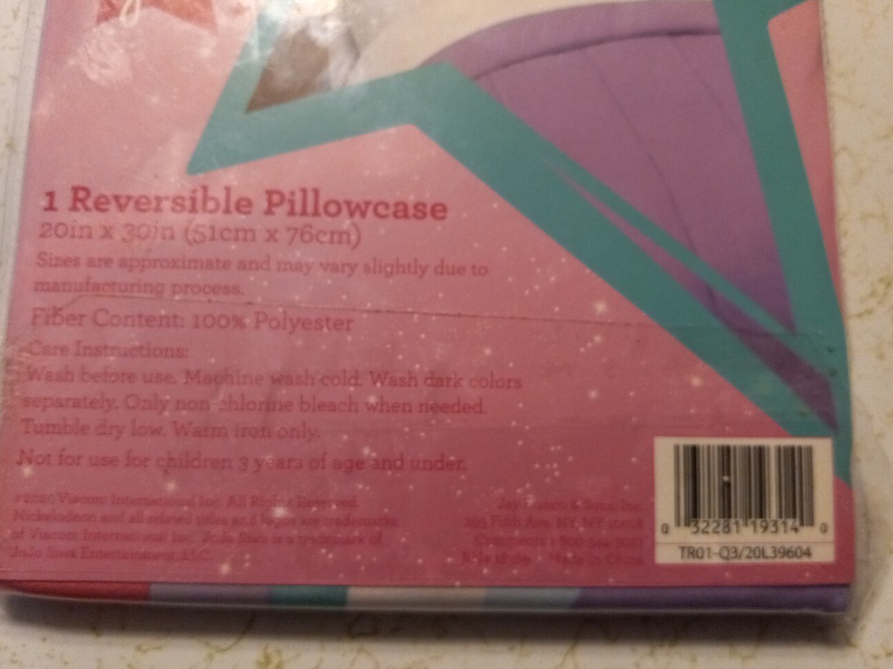 JoJo Siwa Nickelodeon Reversible Pillowcase New