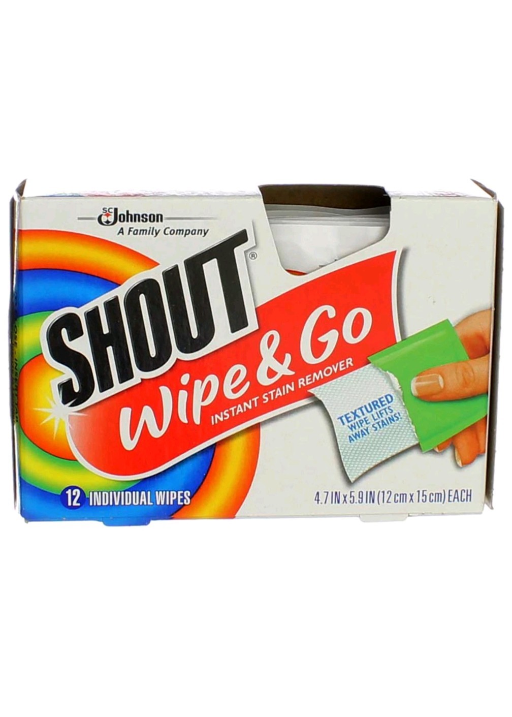 6 Pack Shout Wipes Portable Stain Treater Towelettes 12 Ea Box Wipe & Go 72 Tota