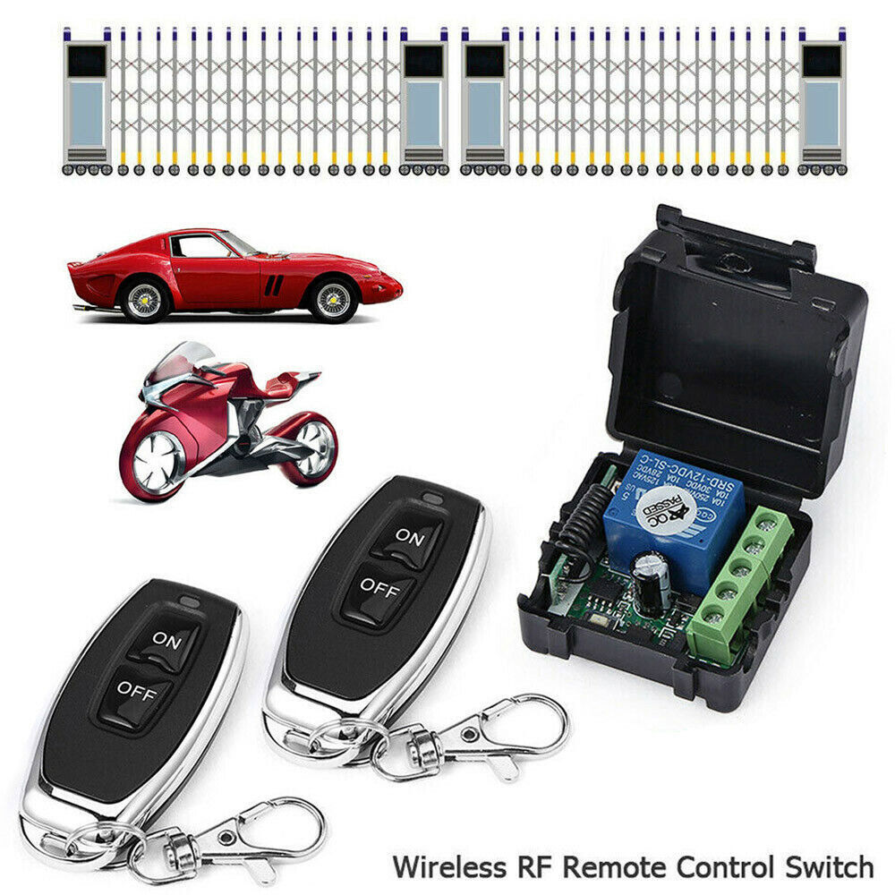 2 Set DC12V 1CH Relay RF Wireless Remote Control Switch Receiver Transmitter