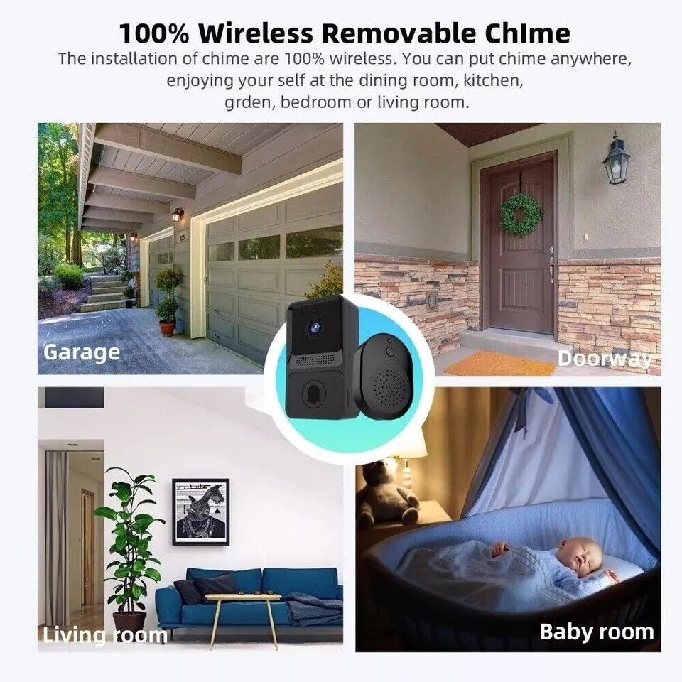 Wireless Security Smart WiFi Doorbell Intercom Video Camera Door Ring Bell Chime