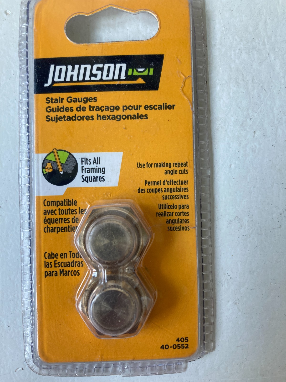 Johnson Level 405 Stair and Rafter Gauge Clamps fit all Framing Squares