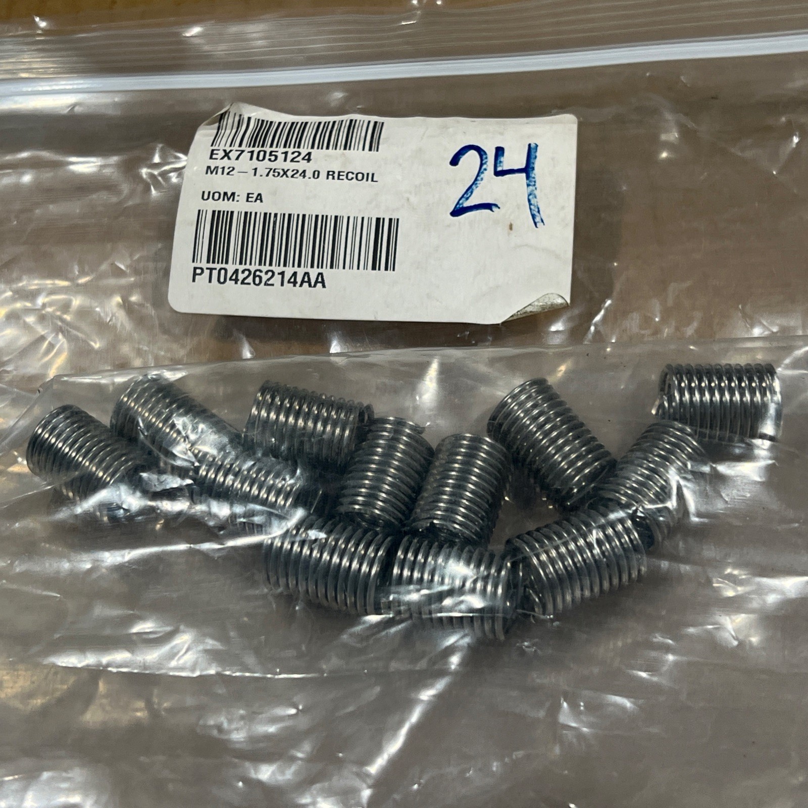 🔥 M12 X 1.75 X 24.0 Carbon Steel Insert 12 Pack, New, Free Shipping🇺🇸