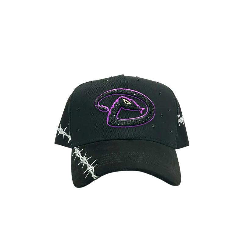 CAPS FANS BLACK/PURPLE SNAPBACK HAT CFDIAMOND BLKPUR