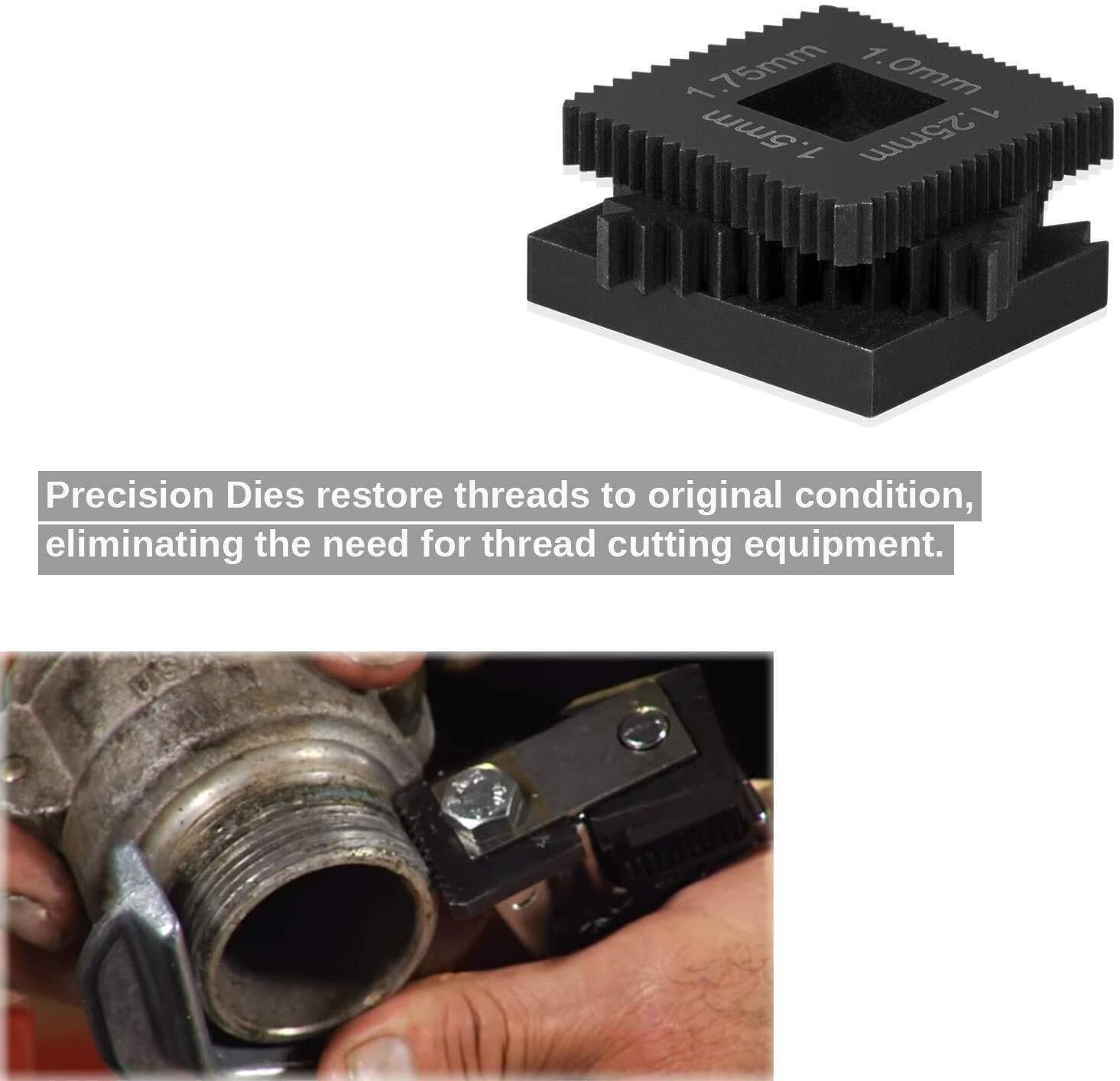 Metric Die Set for Universal Outside Thread Chaser to OTC 202817 3PCS Pitch Dies