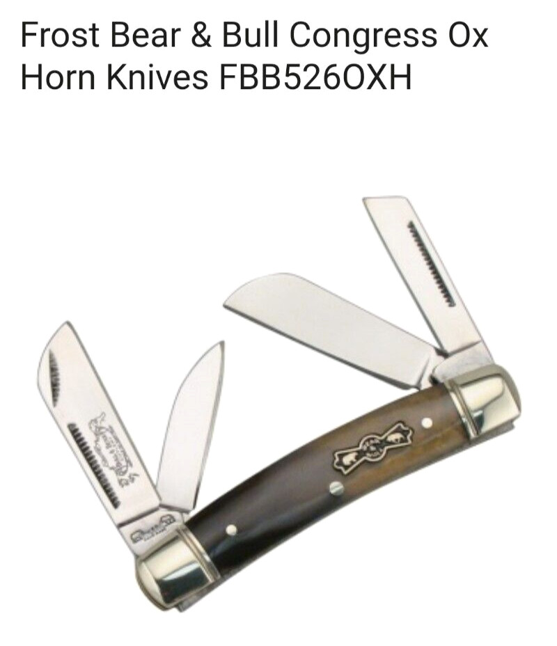 BEAR & BULL CONGRESS Pocket Knife BB-526OXH - NEW in box #408