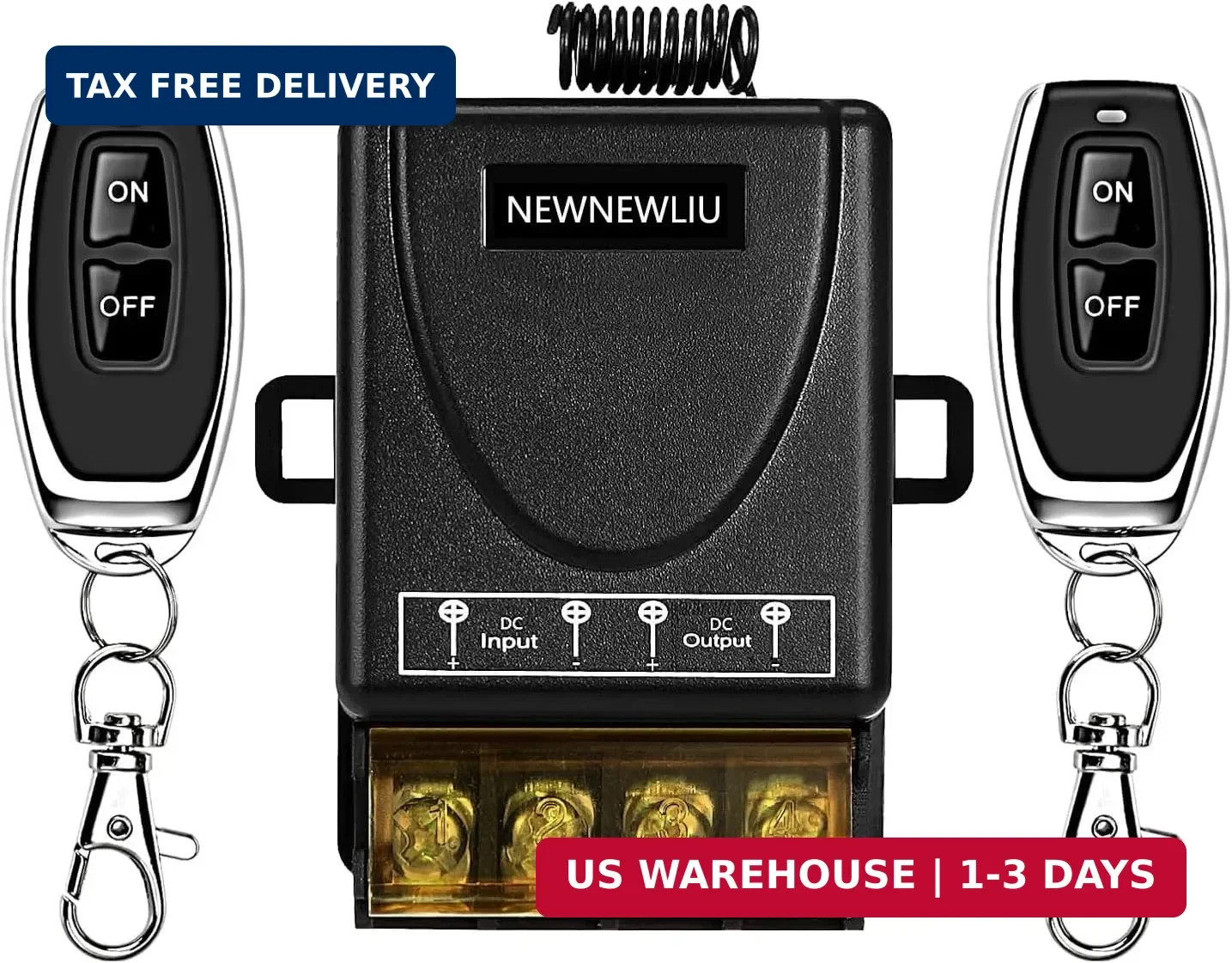 12 Volt Remote Switch Wireless,DC12V/24V/48V/72V/30A Relay,Remote Control Switch
