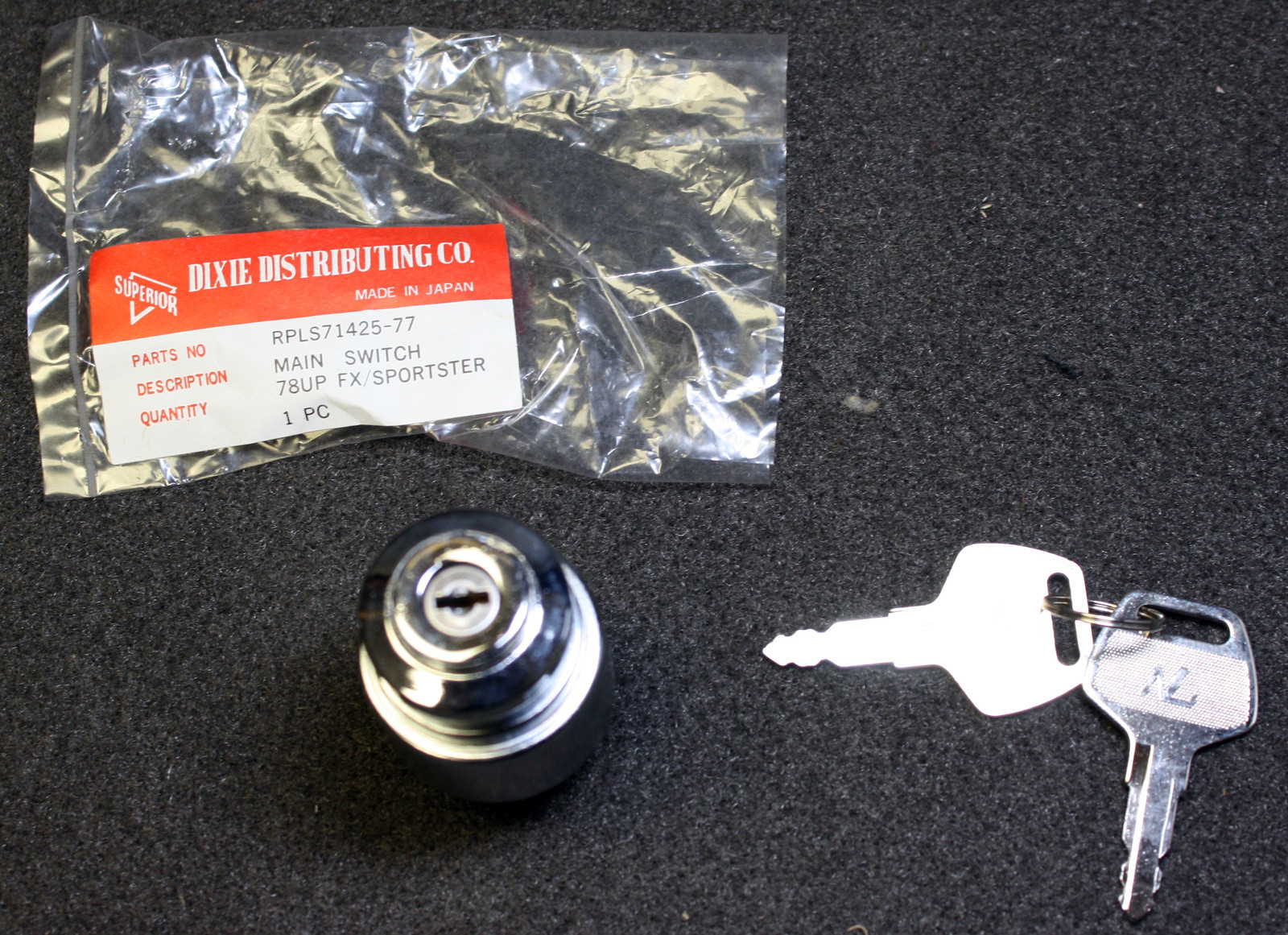 Superior Dixie 71425-77 3 Position Chrome Ignition Main Switch Harley Davidson