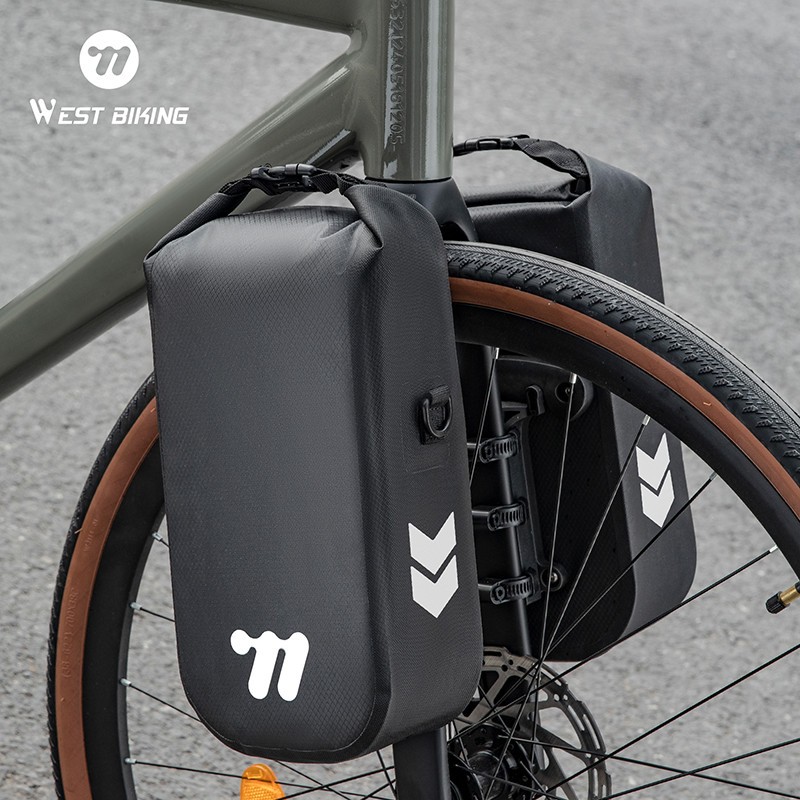 WEST BIKING Bike Front Fork Bag Waterproof Reflective Cycling Gravel Bike Bag