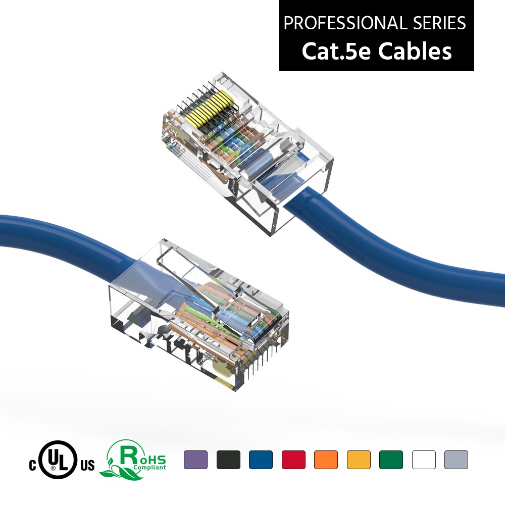 10Ft CAT5E UTP Ethernet Network Non Booted Cable Blue