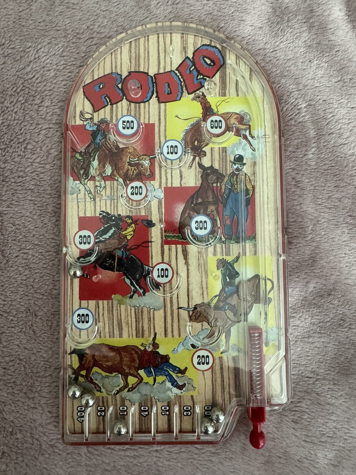 Metal & Plastic Handheld Pinball Rodeo Game 2007