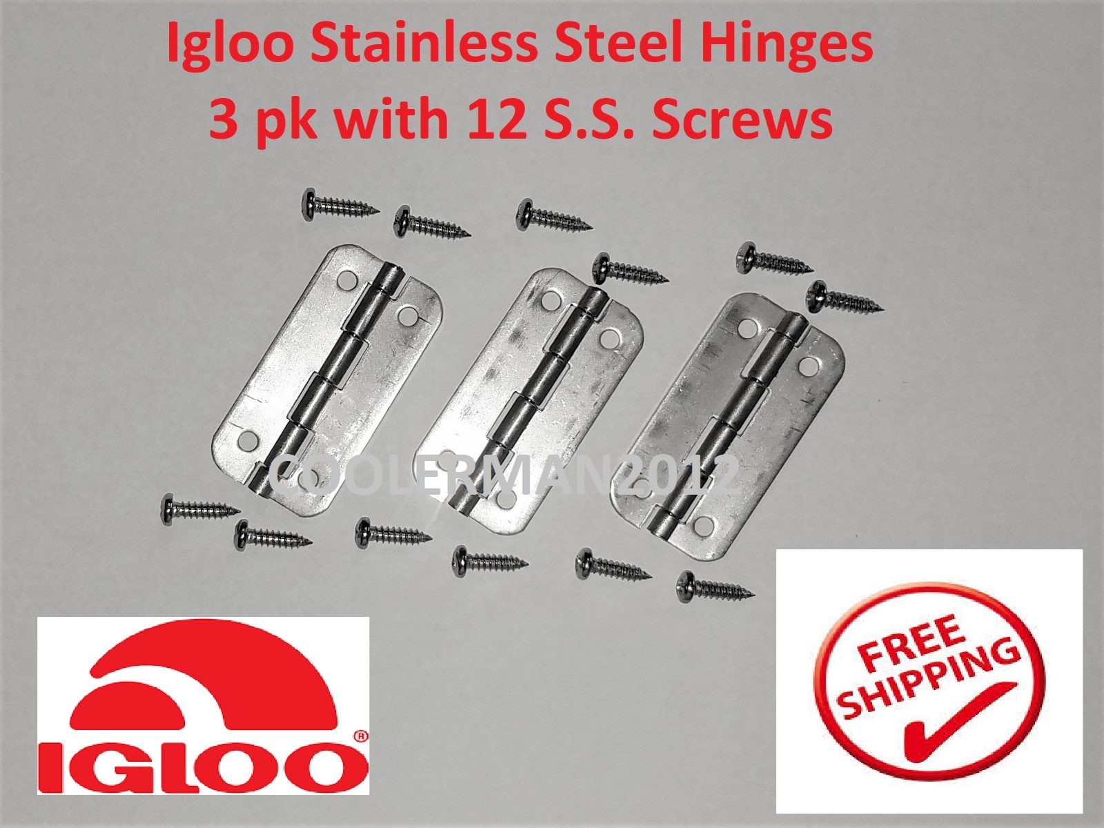 IGLOO COOLER PARTS HINGE LATCH DRAIN PLUG LID STRAP CAP HANDLE STAINLESS STEEL