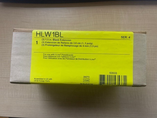 NEW! Square D HLW1BL Box of 3 I-Line Panelboard Blank Extensions