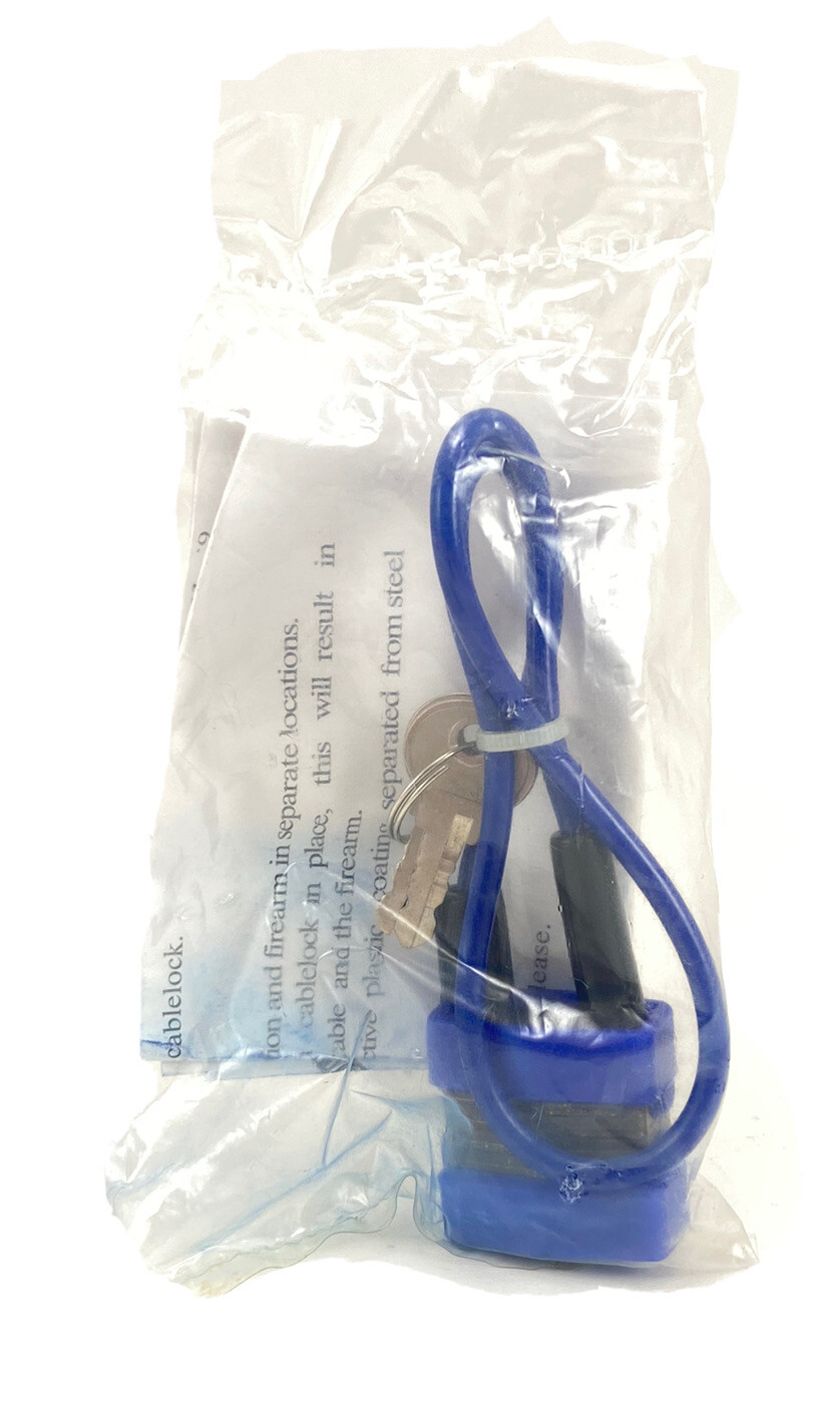 Cable Gun Lock Pistol, Shotgun, Rifle Child Safety (Blue) / 2 Keys.